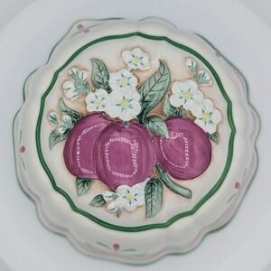 Le Cordon Bleu Jelly Mold Bowl Plum Floral Ceramic Vintage‎ 1986 Franklin Mint